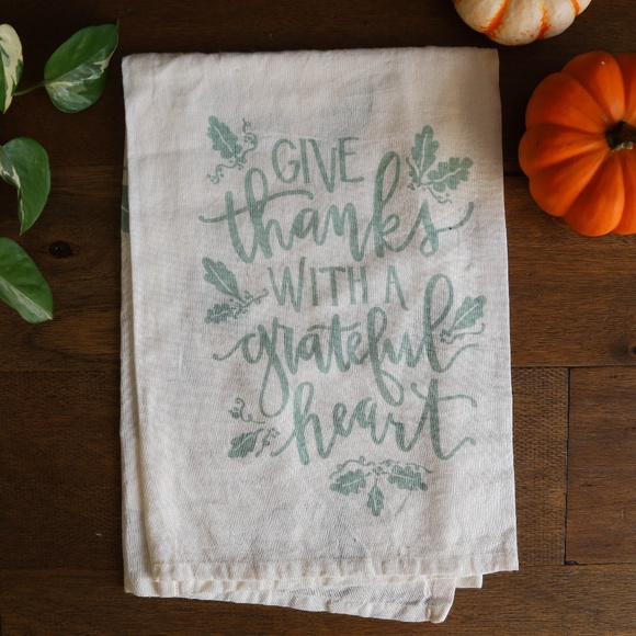 🍁 Give Thanks with a Grateful Heart Dish Towel - Picture 1 of 3